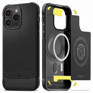 Spigen iPhone14ProMax ケース MagSafe対応 マグネット搭載 持ちやすい カーボンデザイン 米軍MIL規格取得 耐衝撃