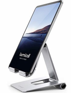 Lomicall 折り畳み式 タブレット スマホ 兼用 スタンド ホルダー 角度調整 iPad用 stand : アルミ 合金製 卓上 縦置き