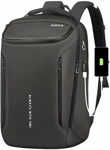 AOSLE リュックメンズ ビジネスリュック バックパック YKKダブルジッパー スーツケースに装着可能 17インチ ラップPC USB充電機能
