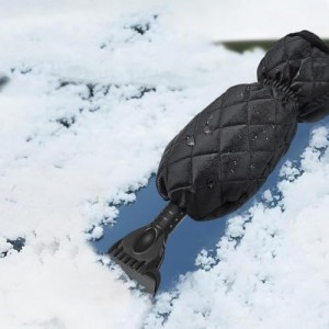 ORFINA スノーブラシ 手袋付き 車用雪かき アイススクレーパー 傷つかない 車用スノーブラシ フロントガラス用 アルミニウム合金 氷除去