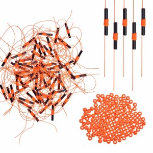 EASY CATCH ウキ止め糸 ウキ止メ ワンタッチ棒タイプ フカセ釣り 浮き釣り 仕掛用 高視認色 50pcsオレンジウキ止め糸とシモリ玉計