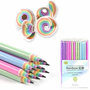 Ccfoud 2B鉛筆 Rainbow Pencils 26本入 入学祝 入学準備 小学生 虹鉛筆 えんぴつ かわいい鉛筆 小学生文具 おしゃれ