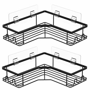 HWSHOW 浴室ラック コーナー 三角 お風呂 ラック 強力粘着固定 ステンレス シャワーラック バスルーム 洗面所 収納ラック 整理