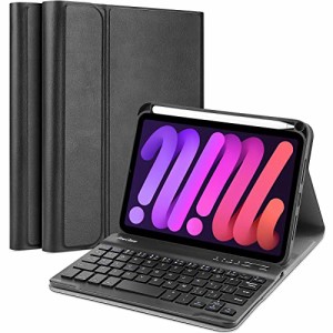 ProCase iPad Mini6 キーボード付きケース 2021、Apple Pencilの収納と充電に対応ワイヤレスキーボード付属 磁気脱