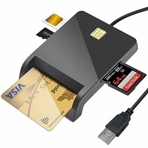 ICカードリーダー マイナンバーカード対応 確定申告 usb 接触型 設置不要 sdカードリーダー パソコン カー