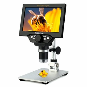 Koolertron デジタルUSB顕微鏡 電子顕微鏡 7インチLCDモニター搭載デジタル顕微鏡 12MP 1-1200X倍率 ハンドヘルドカメ