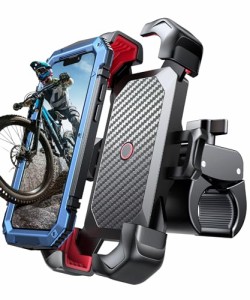 自転車スマホホルダー JOYROOM バイク携帯ホルダー スタンド 振動吸収 マウント スマホ置き 原付 固定 ワンタッチ 自動ロック 片手操作