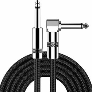 FEYCH ギターシールド ギターケーブル 長さ3m S-L型プラグ ベース シールド 高耐久ナイロン 断線しにくい 楽器用ケーブル ベース/キ