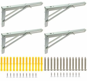 NZCMYX 棚受け金具 L字型 棚支え 折りたたみ アイアン 金具 耐荷重70kg 壁掛け 吊り棚金具 キッチン 部屋 収納 4本セット 30