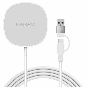 NANAMI MagSafe充電器 マグネット式 ワイヤレス充電器 最大10W出力- USB Type-C to USB Type-A 変換アダ