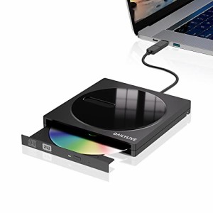 2023新式DAILYLIVE 鏡面デザイン 外付けDVD・CDドライブ USB3.2&Type-C 読み出し&書き込み Windows・Lin