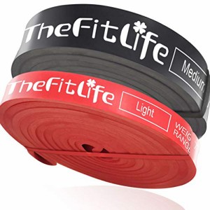 TheFitLife トレーニングチューブ 筋トレチューブ 懸垂チューブ レッド+ブラック