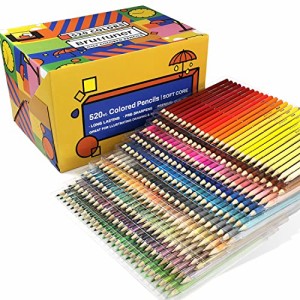色鉛筆 520色セット 油性色鉛筆 プロ専用ソフト芯色鉛筆セット 子供から大人、アーティストまで理想的な塗り絵と絵画に