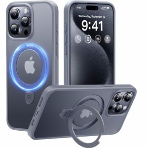 CASEKOO iPhone 15 Pro Max 用 ケース 新生活に役立つ・多機能一体Magsafe対応 米軍MIL規格 耐衝撃 隠しスタン