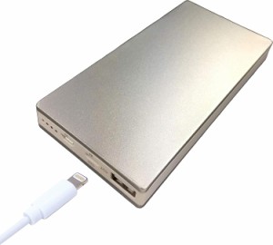 モバイルバッテリー 10000mAh iPhone用 Lightning microUSB デュアル入力 iLLU1001-SI 即納！
