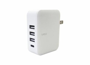 USB充電器 4台同時急速充電 Lazos 3+1口 4.8A ACアダプター L-AC4.8W