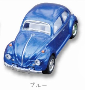 【ブルー】 1/64 Volkswagen Type1 ビートル ダイキャストプルバックミニカー