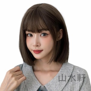 ウィッグ カツラ ミディアム ショート ボブ ふんわり 自然 女性用 かつら ヘア コスプレ かっこいい フルウィッグ 脱毛 抜け毛 薄毛 母の