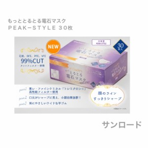  サンロード もっと とるとる電石マスク 立体型 ＰＥＡＫ−ＳＴＹＬＥ ３０枚入 小顔 ツルツル 平ゴム 高性能 立体 美顔 やさしい 長時間