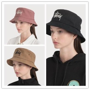 STUSSY バケットハット ビックロゴ ローズ ROSE キャンバス  帽 [並行輸入品]