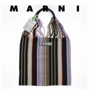 マルニフラワーカフェ ハンモックバッグ ストライプ パープル MARNI FLOWER CAFE トートバッグ マルニマーケット Marni Market