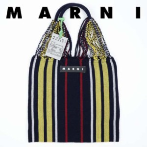 マルニフラワーカフェ ハンモックバッグ ストライプ インクブルー MARNI FLOWER CAFE トートバッグ マルニマーケット Marni Market