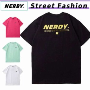 NERDY ノルディー レディース メンズ Tシャツ 半袖 Tシャツ 上着 プリント 半袖 男女兼用 レディース メンズ 半袖 韓国 送料無料