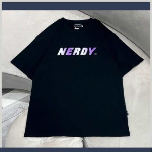 NERDY ノルディー レディース メンズ 半袖 Tシャツ カップル 夏Tシャツ カブス 丸首 サマーTシャツ春夏 韓国ファッション 送料無料