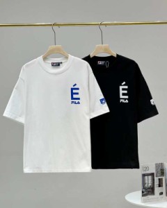 fila フィラ ピンイプリント カジュアル ルーズ ユニセックス 半袖 Tシャツ