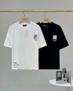 fila フィラ  ロゴ クラシック プリント カジュアル カップル 半袖 Tシャツ