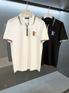 STEFANO RICCIスティー/ニッチメンズビジネス開襟ポロ半袖Tシャツ並行輸入品