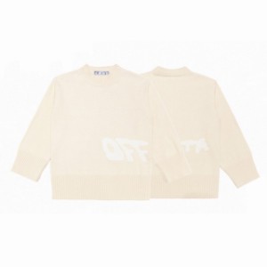 オフホワイト OFF-WHITE　カジュアル.アプリコット.丸首セーター