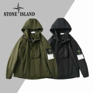 Stone Island アームバンド ロゴ ワークウェア スタイル ジャケット ベースボール ジャケット