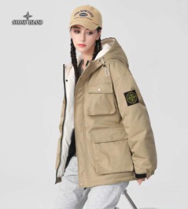 stone Island イミテーションダウン ラージバッグ フード付き中綿ジャケット