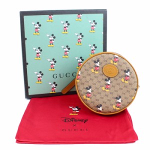 美品 グッチ GUCCI ミニGG ディズニー ミッキー PVC ブラウン 茶 バックパック ミニリュック 603730 中古