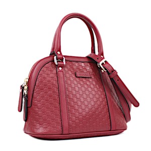 グッチ GUCCI マイクログッチシマ レッド 赤 2Way ハンドバッグ ミニバッグ ショルダーバッグ ミニ 449654 中古