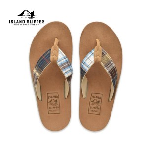 アイランドスリッパー レザー スエード マドラスチェック サンダル Island Slipper IG8103M Madras Deck