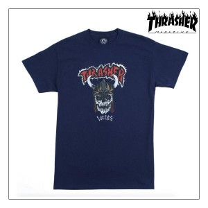 スラッシャー ロッティーズ コラボ Tシャツ Thrasher Lotties S/S TEE NAVY