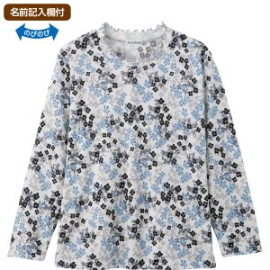 花柄 Ｔシャツ メロー衿 レディース シニアファッション W01820996