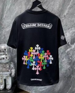 CHROME HEARTS クロムハーツ 夏服 CH 半袖tシャツ プリント サンスクリット ラウンドネック コットン カップル 軽量 洋服 カットソー