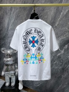 CHROME HEARTS クロムハーツ 夏服 CH 半袖tシャツ プリント サンスクリット ラウンドネック コットン カップル 軽量 洋服 カットソー