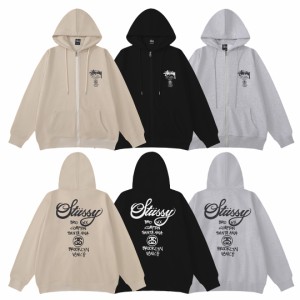 STUSSY ステューシー ジップアップ スウエット パーカー プルオーバー ロゴ プリント 長袖 トップス 秋服 トレーナー 1951