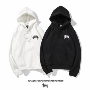 STUSSY ステューシー ジップアップ スウエット パーカー プルオーバー ロゴ プリント 長袖 トップス 秋服 トレーナー