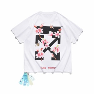 OFF-WHITE オフホワイト Tシャツ スウェット シャツ カジュアル プリント 男女兼用 ゆったり 半袖 コットン tシャツ 送料無料