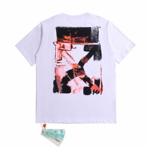 OFF-WHITE オフホワイト Tシャツ スウェット シャツ カジュアル プリント 男女兼用 ゆったり 半袖 コットン tシャツ 送料無料