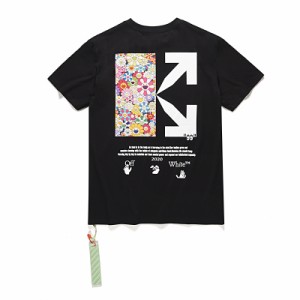 OFF-WHITE オフホワイト Tシャツ スウェット シャツ カジュアル プリント 男女兼用 ゆったり 半袖 コットン tシャツ 送料無料