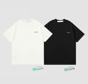 OFF-WHITE オフホワイト Tシャツ スウェット シャツ カジュアル プリント 男女兼用 ゆったり 半袖 コットン tシャツ 送料無料