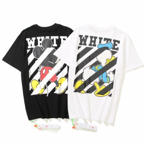 OFF-WHITE オフホワイト Tシャツ スウェット シャツ カジュアル プリント 男女兼用 ゆったり 半袖 コットン tシャツ 送料無料