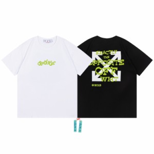 OFF-WHITE オフホワイト Tシャツ スウェット シャツ カジュアル プリント 男女兼用 ゆったり 半袖 コットン tシャツ 送料無料