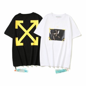 OFF-WHITE オフホワイト Tシャツ スウェット シャツ カジュアル プリント 男女兼用 ゆったり 半袖 コットン tシャツ 送料無料